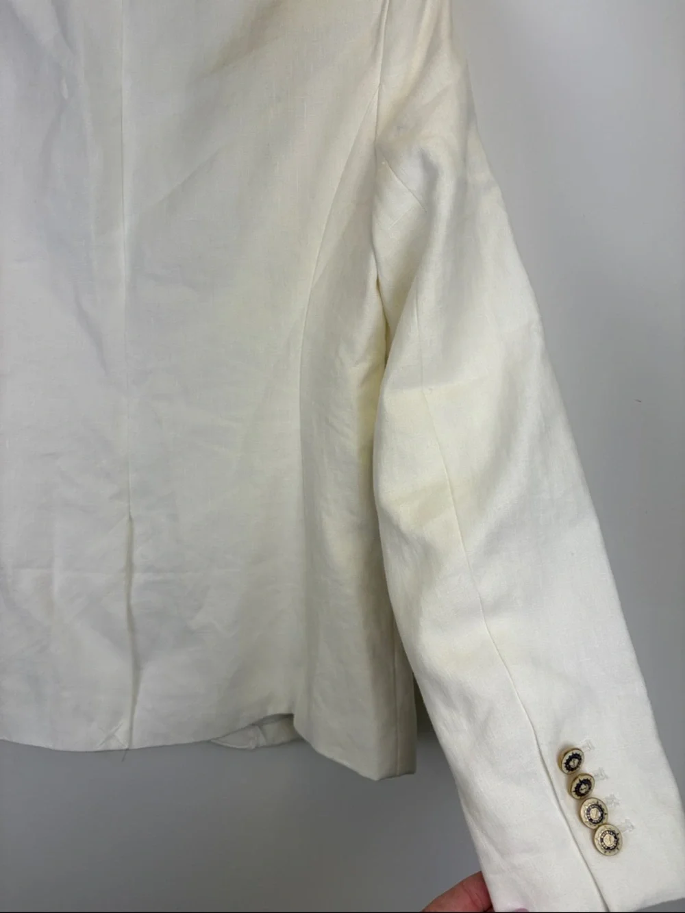 J. Crew Campbell Blazer White Linen Nautical Jacket Women's size 2